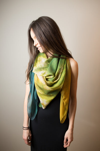 Tropical Illusion Silk Scarf