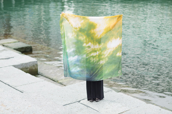 Tropical Illusion Silk Scarf