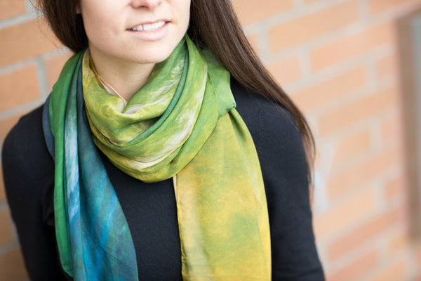 Tropical Illusion Silk Scarf